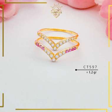 CINCIN WANITA EMAS ASLI KADAR 300% DAN KADAR 375% CINCIN EMAS CT 597 KADAR 8K