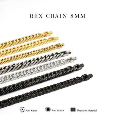 Gelang Rantai Pria Wanita gold doff 8mm