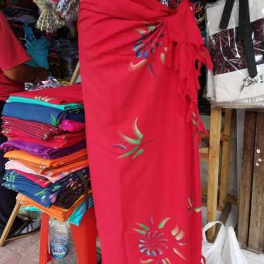 Kain pantai stik bali lembaran Pink