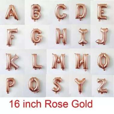 Grosir Balon Foil Huruf Abjad Letter Angka Rose Gold Huruf