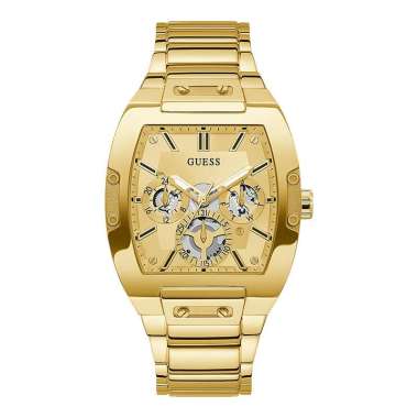 Jam Tangan Pria Guess Phoenix GW0456G2 Men Gold Dial Gold Stainless Steel Strap Gold