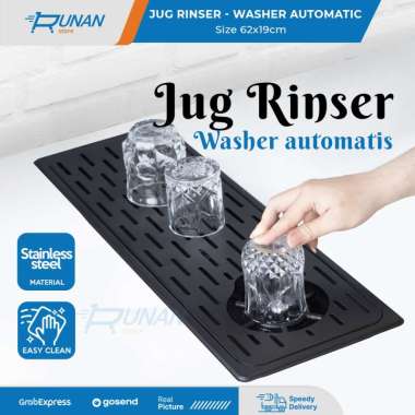 Jug Rinser Stainless with Tray Glass Rinser 65cm Washer Gelas Pitcher