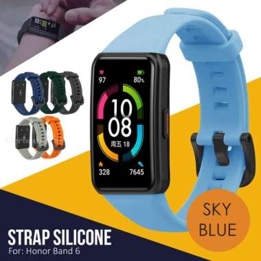 Silicone Strap / Tali Jam Tangan / Rubber Strap for Honor Band 6 Sky Blue