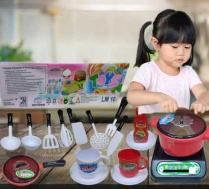 Mainan Anak Masak Mie Telur Ceplok Kompor LM 10 / Kitchen Set Kantong / Masak-Masak
