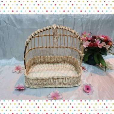 K37M - Keranjang rotan sangkar ayun burung kotak M 29x20x6 cm hampers