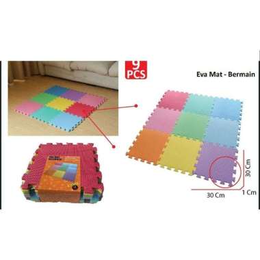 Karpet Puzzle Polos - Mat - Puzzle Mat isi 9 pcs - Solid Matt