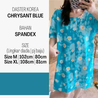 daster korea chrysant blue