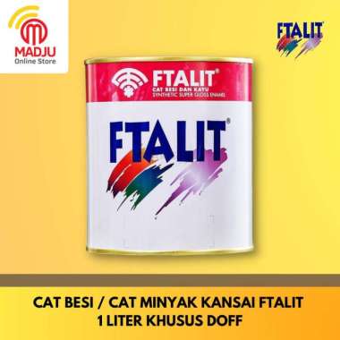 Cat Besi / Cat Minyak Kansai FTalit 1 Liter Khusus Doff Putih Doff