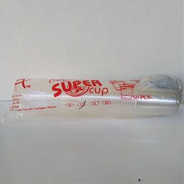 Gelas Plastik Bening / Gelas Pop Ice / Gelas Jus+Tutup 1pak 50pc Bening