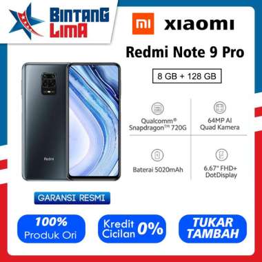 Jual Xiaomi Redmi Note 9 Pro Smartphone [8GB/ 128GB
