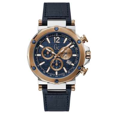 Guess Collection Y53001G7MF Jam Tangan Pria Tali Kulit Biru Gc Biru