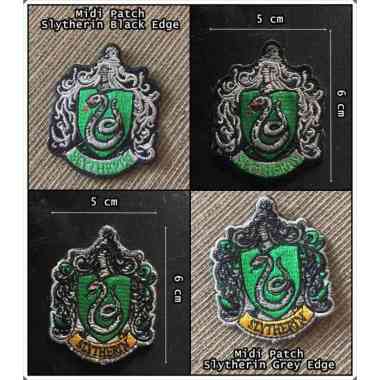 badge bordir emblem patch midi slytherin / lencana bordir black jahit