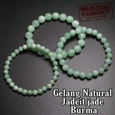 GELANG NATURAL GIOK BURMA JADEITE JADE TYPE A Hijau Muda 12