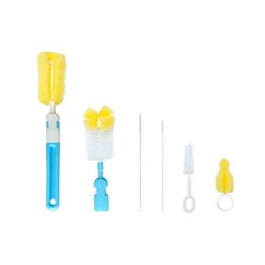 Sikat botol susu Huggy Baby BR002 6 in 1 set Sikat Botol Bayi - B101007 biru
