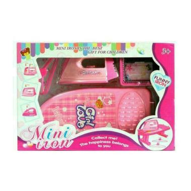 Oem Mini Iron Setrikaan  Strikaan Keranjang Mainan  Anak  Pink