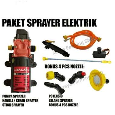 Paket Stick Sprayer Elektrik Plus Potensio Free Nozzle Pompa Merah