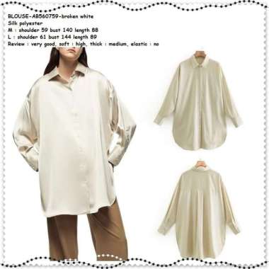 AB560759 Baju Atasan Kemeja Panjang Wanita Korea Import Tunik Jumbo