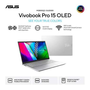 Jual Asus Vivobook Pro 15 M3500 Qc Oled551 Rtx3050 Ryzen 5 5600 16 Gb