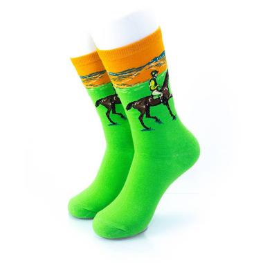 CoolDeSocks Motif Polo Kaos Kaki Unisex [Original] M green