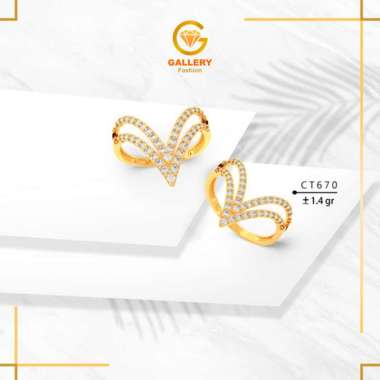 CINCIN AUREL EMAS ASLI 6K DAN KADAR 8K KODE CT 670 AUREL DOUBLE LINE PARUH ELANG 8K / 375