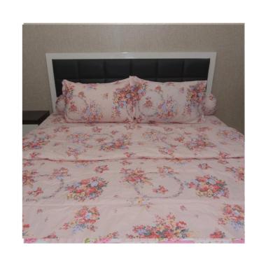 Jual Sleep Buddy Shabby CVC Set Sprei - Pink Rose Online 