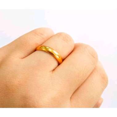 Koleksi Cincin Polos Josean Elegant Hadiah Ultah Emas Asli Kadar 700 3,01gr sz15