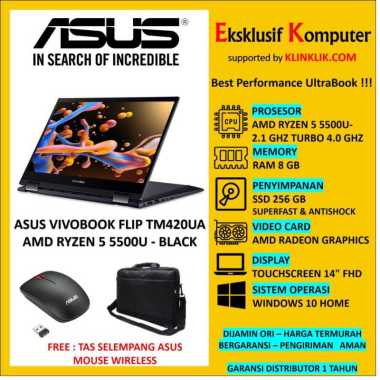 Jual Asus Vivobook Flip 14 Tm420 Ryzen 5 Ram 8 Gb Ssd 500 Murah Juni