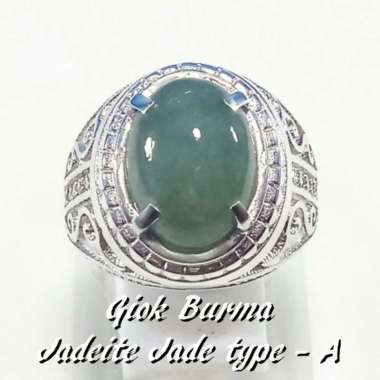 CINCIN BATU AKIK PERMATA NATURAL GIOK BURMA NATURAL JADEITE JADE TYPE A MEWAH DAN TERMURAH RING 8