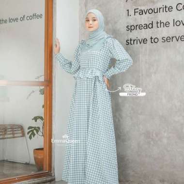 EmmaQueen Gamis Muslim Kotak - Dress Stacy XL Frond