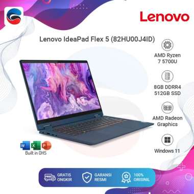 LENOVO Laptop IdeaPad Flex 5 14ALC05 AMD Ryzen 7 8GB 512GB [82HU00J4ID]