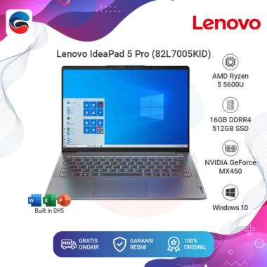 LENOVO Laptop IdeaPad 5 Pro 14ACN6 AMD Ryzen 5 16GB 512GB [82L7005KID]