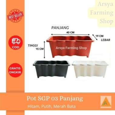 Pot Sgp 03 Kotak Panjang - Pot Tanaman Hitam