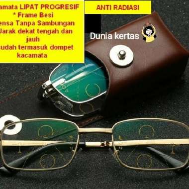 Kacamata Lipat Progressive Gold - plus 4