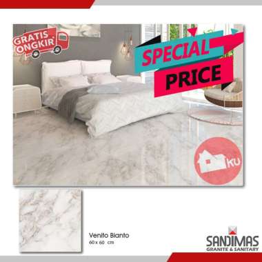 LANTAI GRANIT SANDIMAS VENITO BIANCO 60X60 1dus isi 4pcs =1,44m2