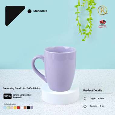 Gelas Mug Corel Stoneware Keramik 11oz 300ml Polos UNGU