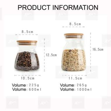 Toples Kaca Makanan Storaged Jar Display Food 600ml/1000ml 1000ml