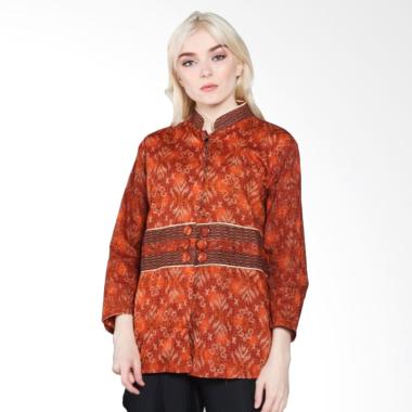 Jual Jogja Batik Maya Blouse Batik Kerja Wanita - Oren 