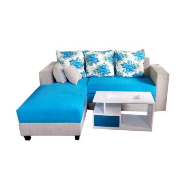 Jual Aldi Furniture Minimalis  Sofa  L Bed Biru  