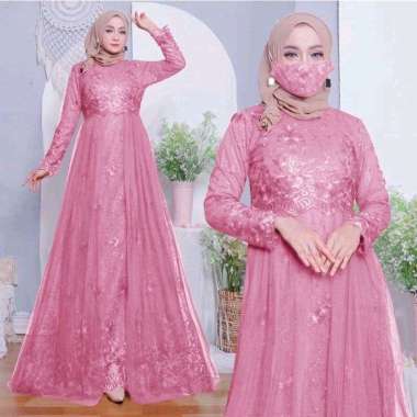 Gamis pesta premium Full Tile Dress MX Margaret Dress pesta muslim gaun muslim gaun pesta muslimah g