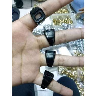 EMBAN GAGANG KOKOT RING IKAT CINCIN TITANIUM OCTAGON SQUARE KANTORAN HITAM RING 10