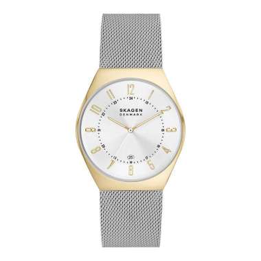 Jam Tangan Pria Skagen Grenen SKW6816 Men Silver Dial Mesh Strap Silver