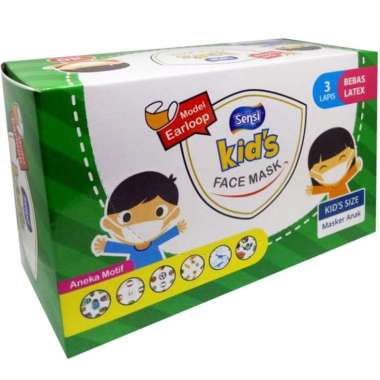 Jual Sensi Kids Mask 3ply Headloop Motif Isi 40 Masker ...