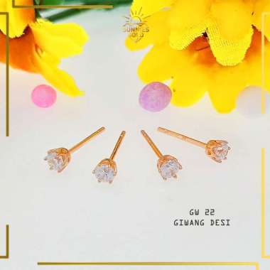 ANTING GIWANG EMAS ASLI GOLD KADAR 375 DAN KADAR 300 ANTING TUSUK SIMPEL KASUAL ELEGAN FREE ULIR KAR