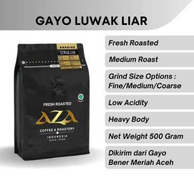 AZA Coffee Kopi Luwak Liar Arabica Gayo Aceh Asli 500g Kualitas Eksport Bubuk Halus