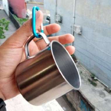 Gelas carabiner - cangkir stainless karabiner mini - gelas travel