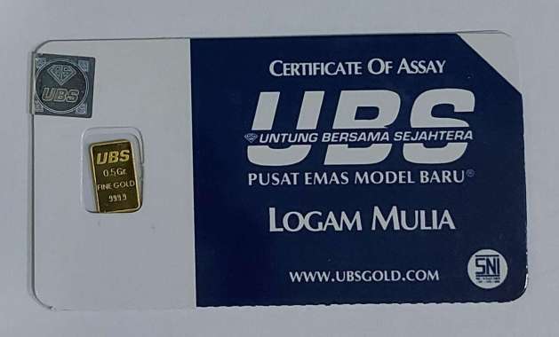 Jual UBS Emas Logam Mulia (0.5 gr ) Online Desember 2020