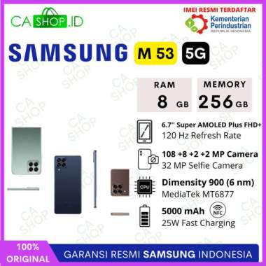 Jual Samsung Galaxy M53 5G 8/256 - Resmi SEIN - Blue di Seller Abgary ...