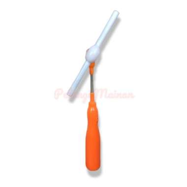 Mainan Tongkat Stik Baling Led Lampu Musik Nyala Berputar Kincir Led Oranye