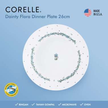 CORELLE Dainty Flora Dinner Plate 26cm / Piring Makan Putih