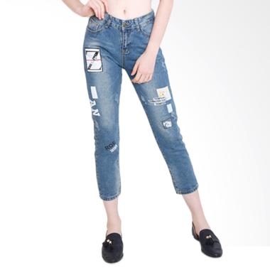 Jual AGS&co Mom fit Jeans with Patch Medium Celana Wanita